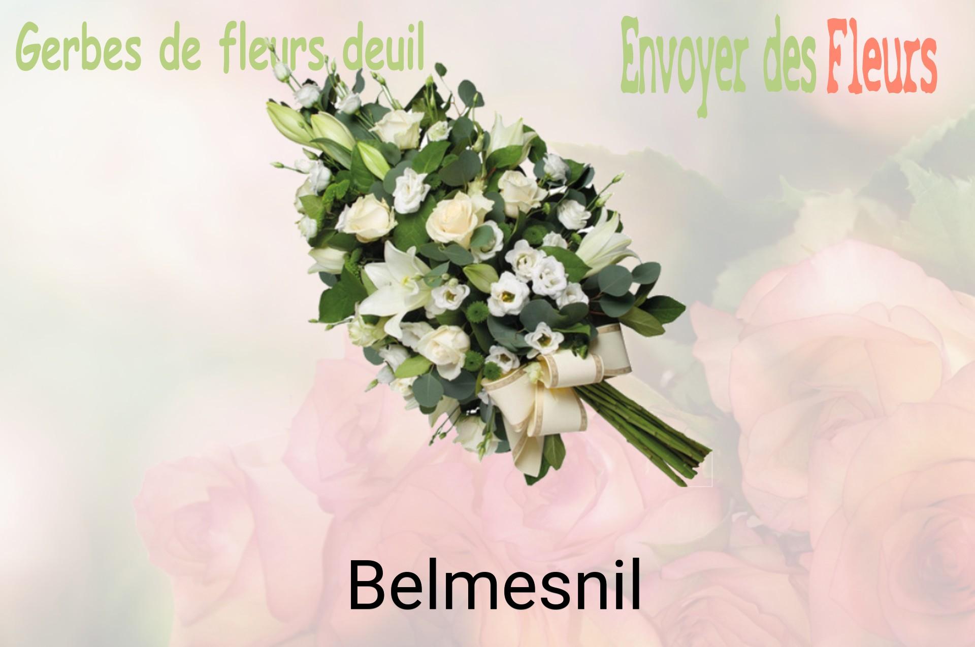 Gerbe de fleurs de deuil livrée à Belmesnil